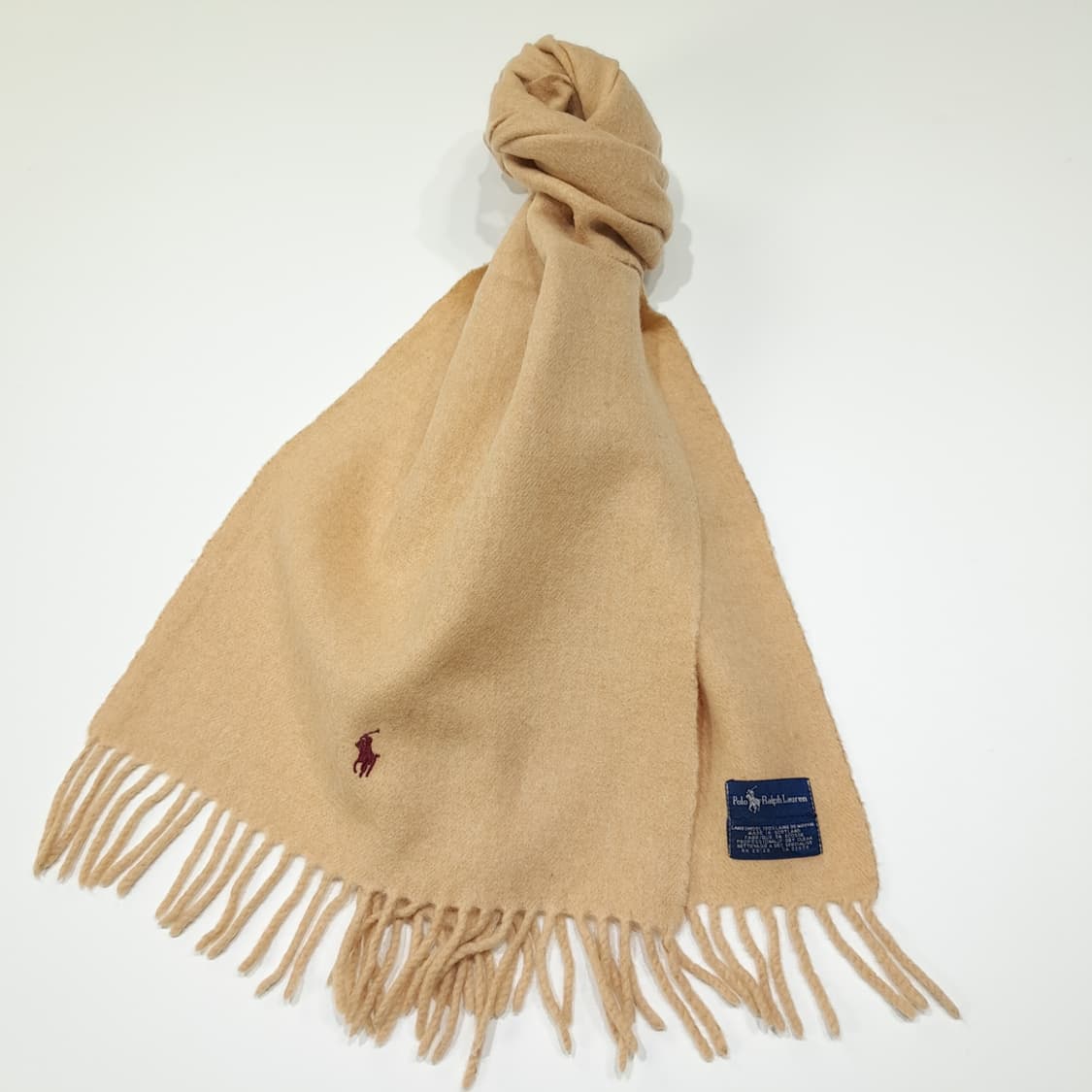 MX590 폴로 90s 스코틀랜드판 램스울 카멜 머플러 목도리 상품이미지2