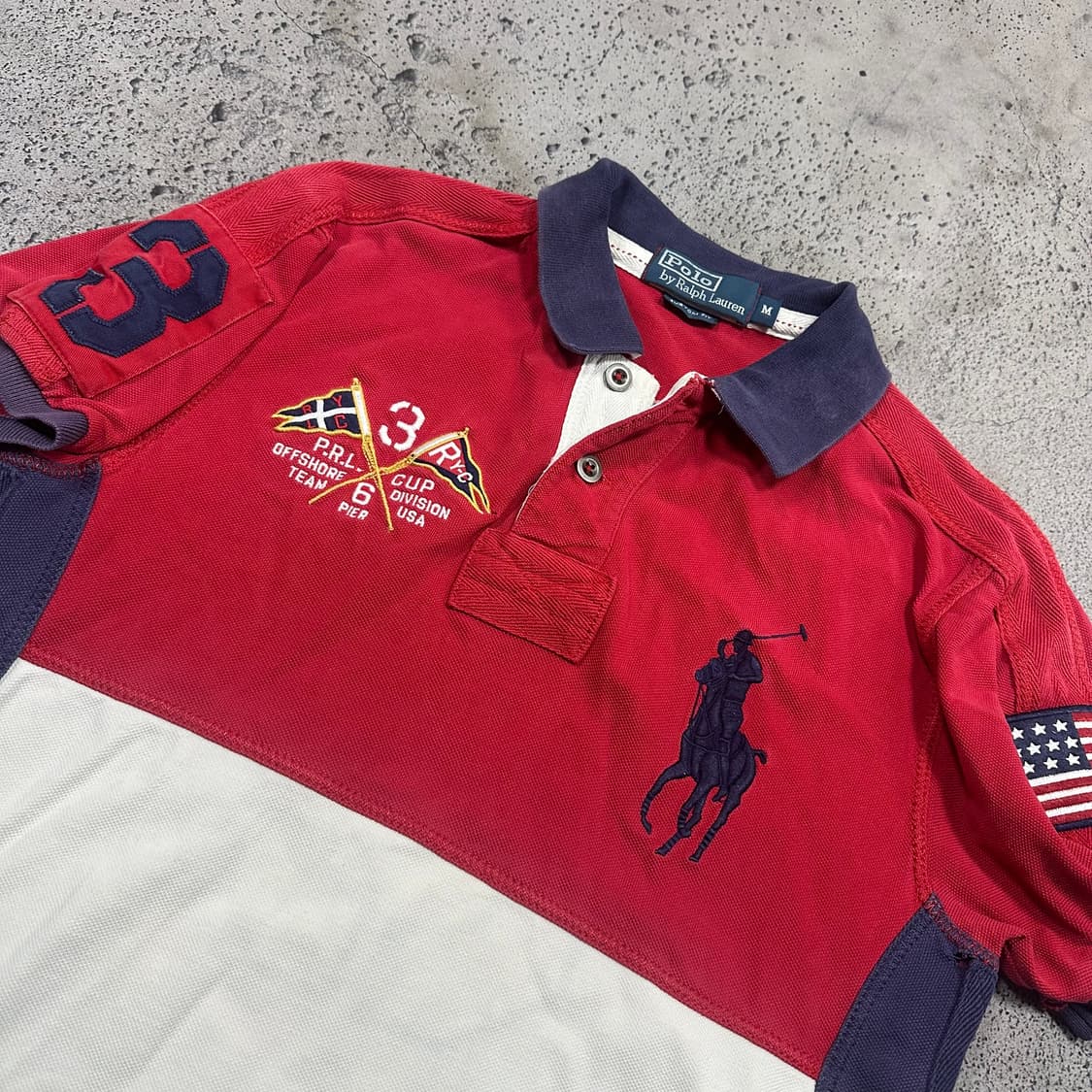 ✨ (바배) 폴로 랄프로렌 성조기 레이싱 한정판 커스텀핏 카라 반팔티  상품이미지7