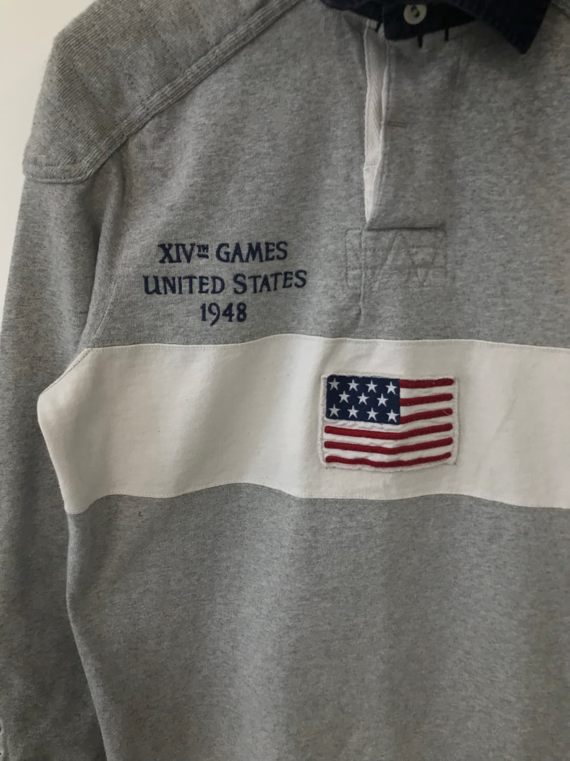 폴로 랄프로렌 USA 성조기 그레이 럭비 티셔츠 상품이미지5