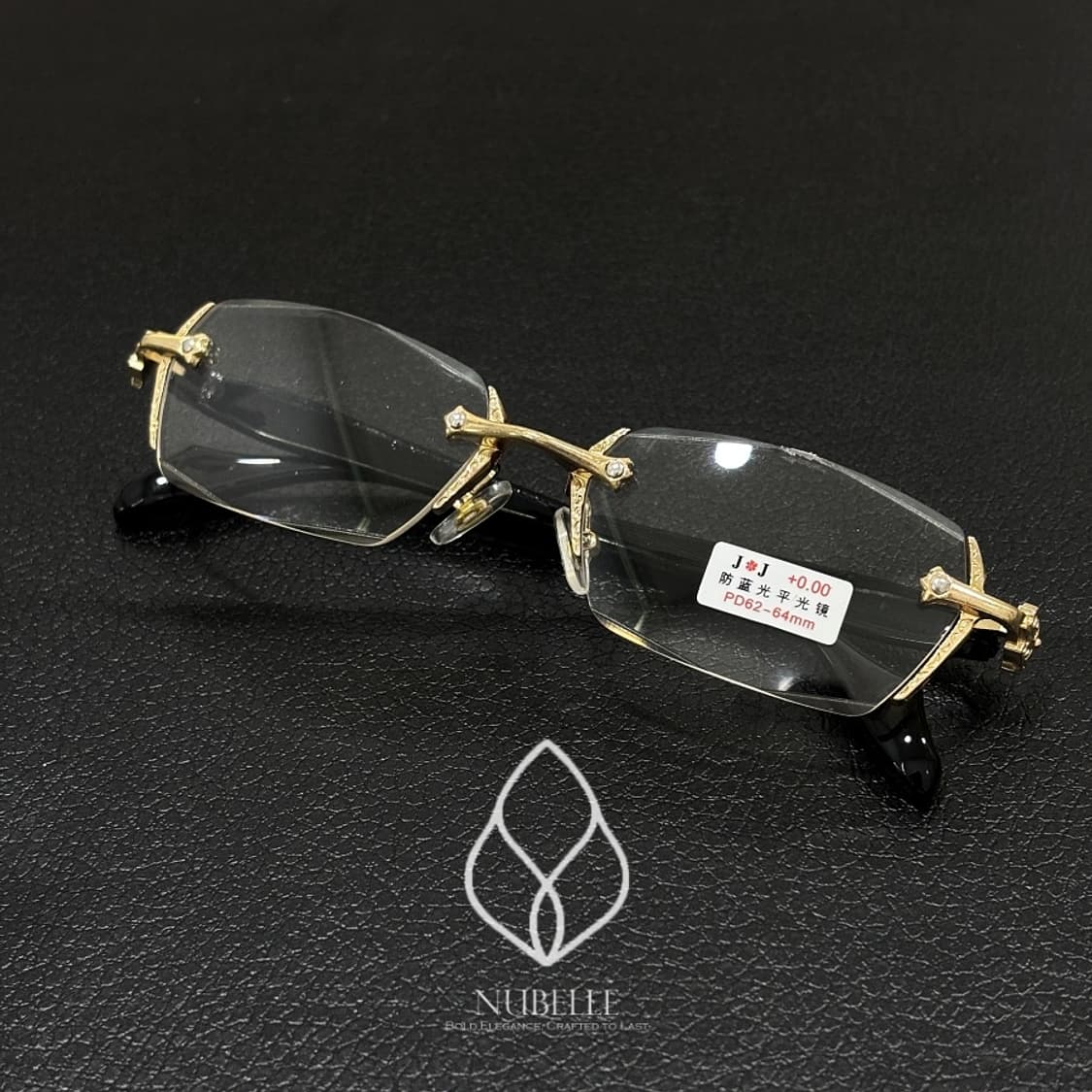 🌗 Cross rimless glasses / 크로스 긱시크 무테안경 상품이미지7