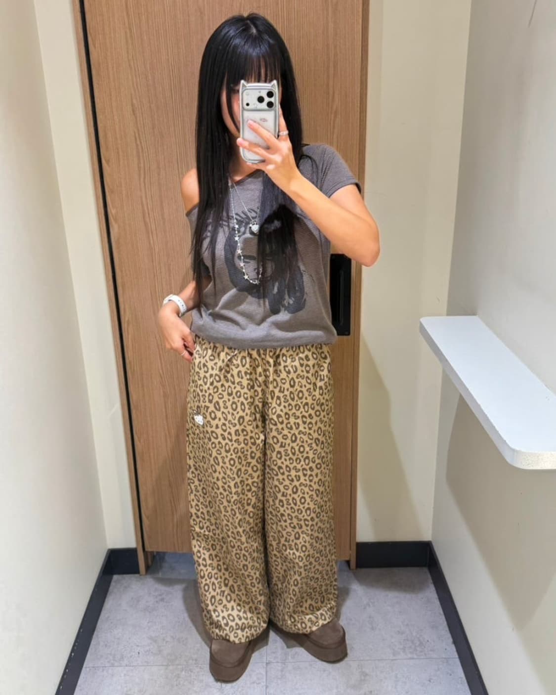 스파오 헬로키티 레오파드 산리오 캐릭터즈 잠옷바지 파자마 팬츠 상품이미지2