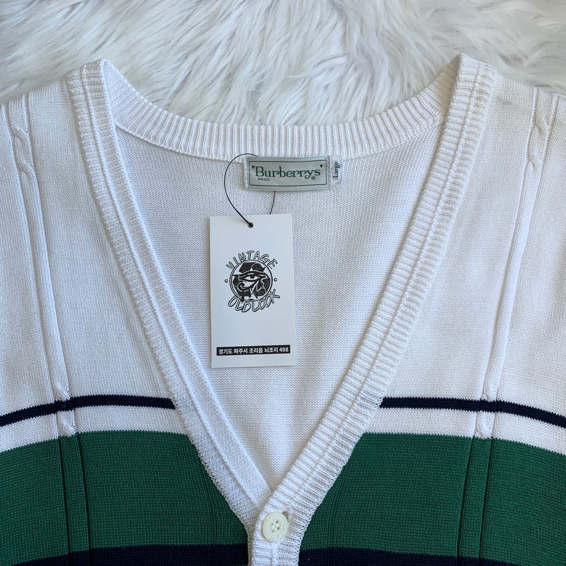 빈티지 Burberrys 스트라이프 브이넥 니트 베스트 1876 상품이미지3