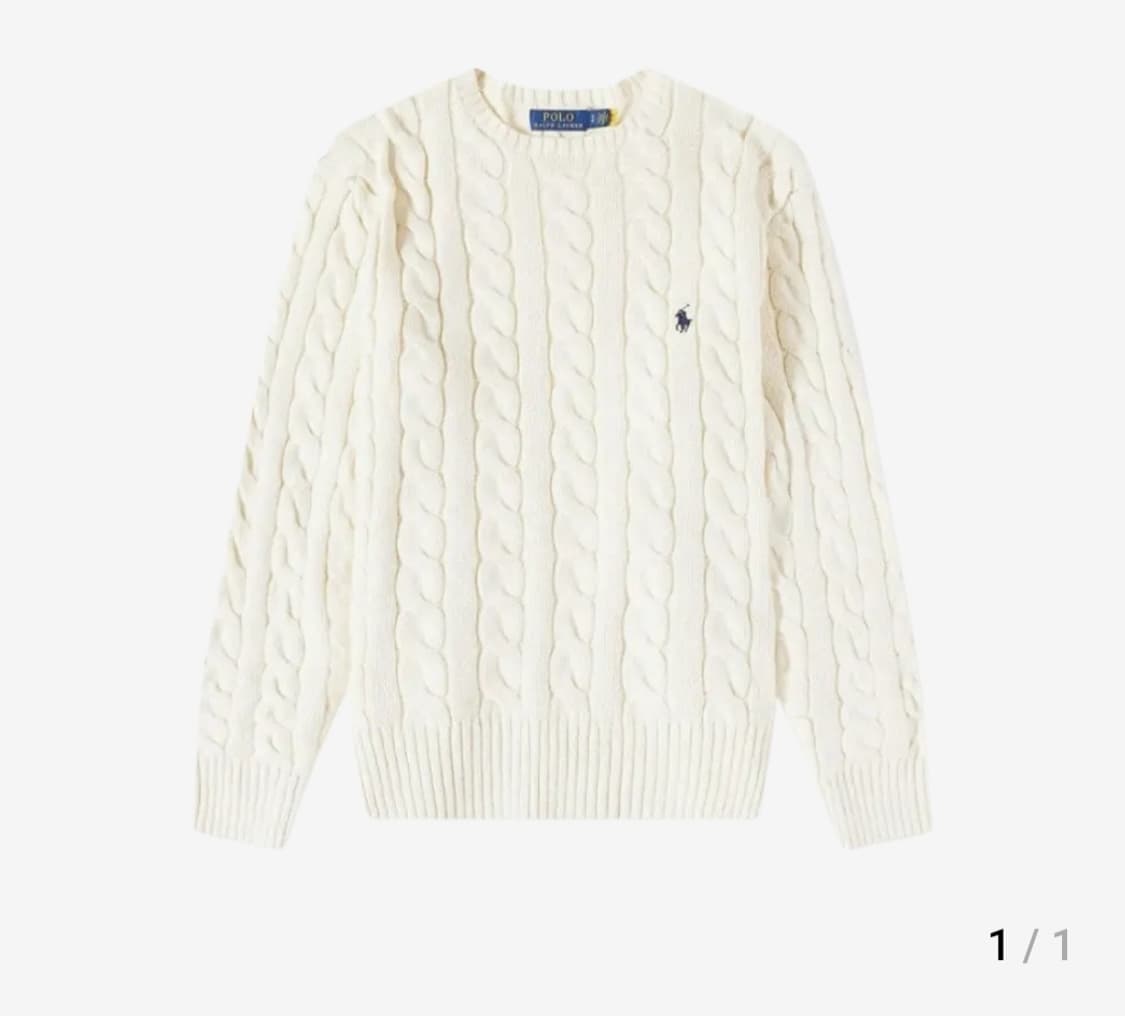 폴로 케이블니트 아이보리 XL 새제품  상품이미지1