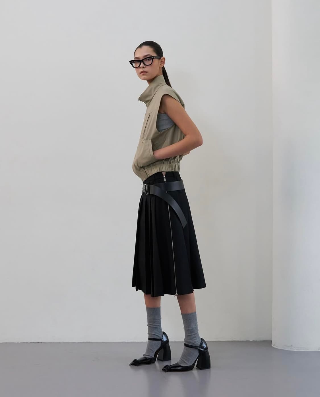 LCDC black pleated skirt 상품이미지1