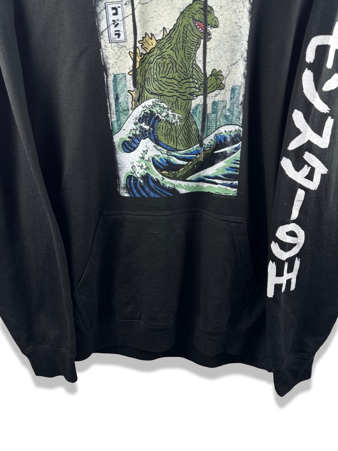 JPN 고질라 쓰나미 그래픽 블랙후디1958 상품이미지5