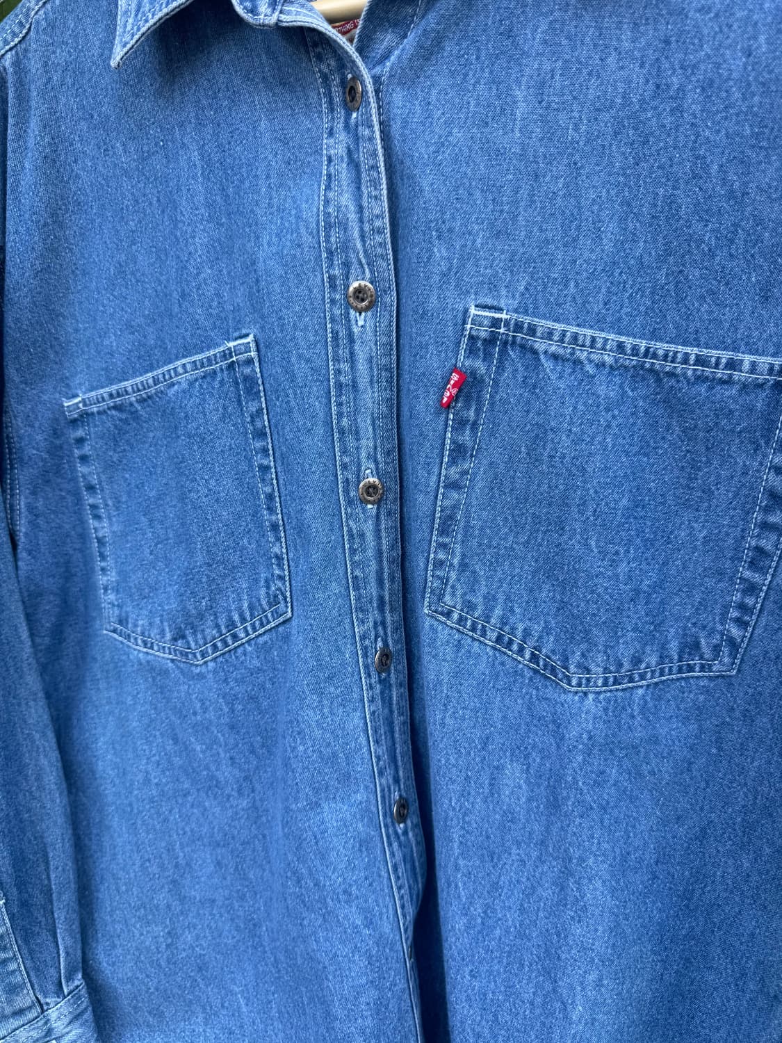 90s levis 리바이스 투포켓 페이딩 데님 셔츠 자켓 L 상품이미지3