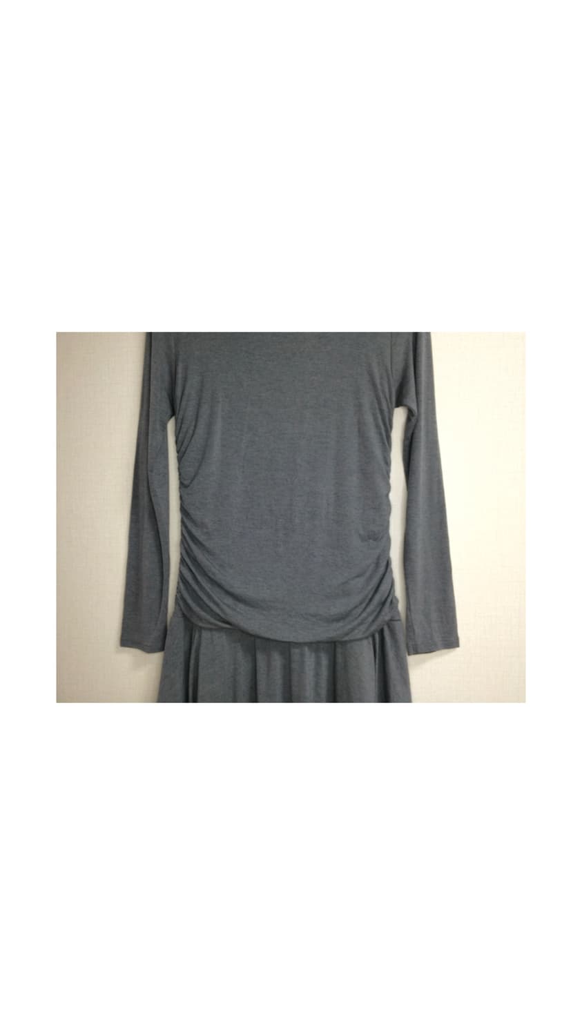 빈티지 그레이 셔링 레이스 레이어드 원피스 상품이미지3