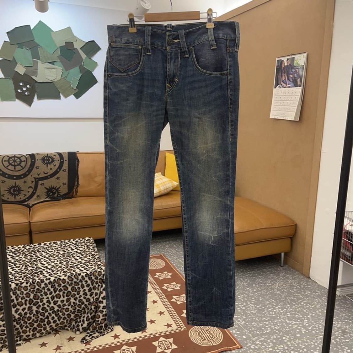 리바이스 568 빈티지 스트릿 크랙워싱 데님팬츠 32인치 C09163 상품이미지3