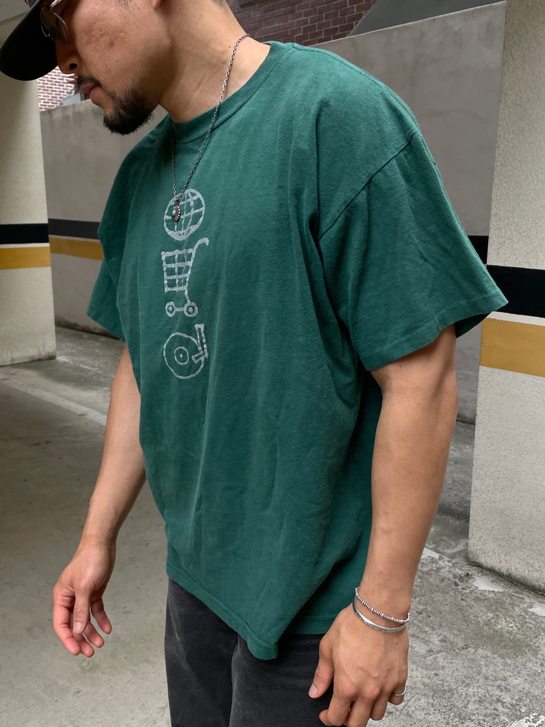 90s U2 pop mart tour og green t-shirt 상품이미지3