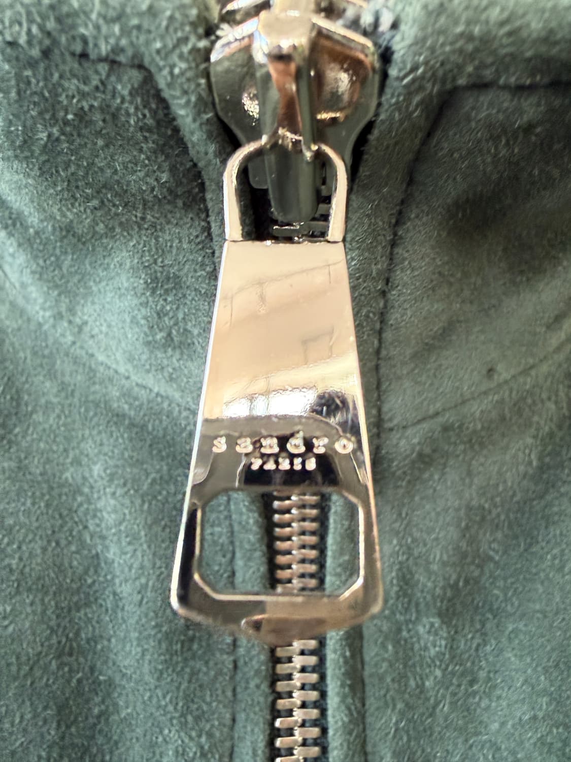 00‘s Sandro 스웨이드 레더 딥그린 집업 자켓 상품이미지2