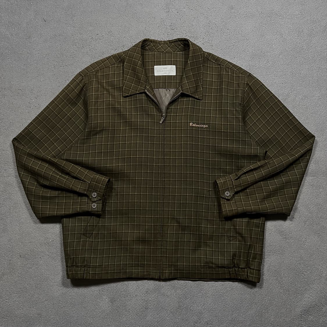 90's 발렌시아가 체크 블루종 자켓 상품이미지1