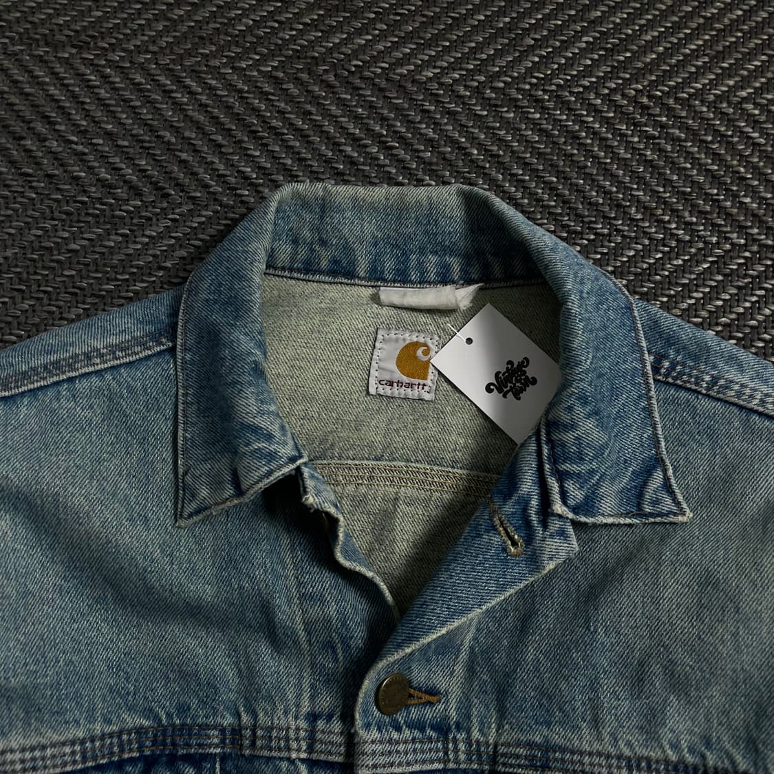 90s 칼하트 워시드 데님 트러커 자켓o 4154 상품이미지4