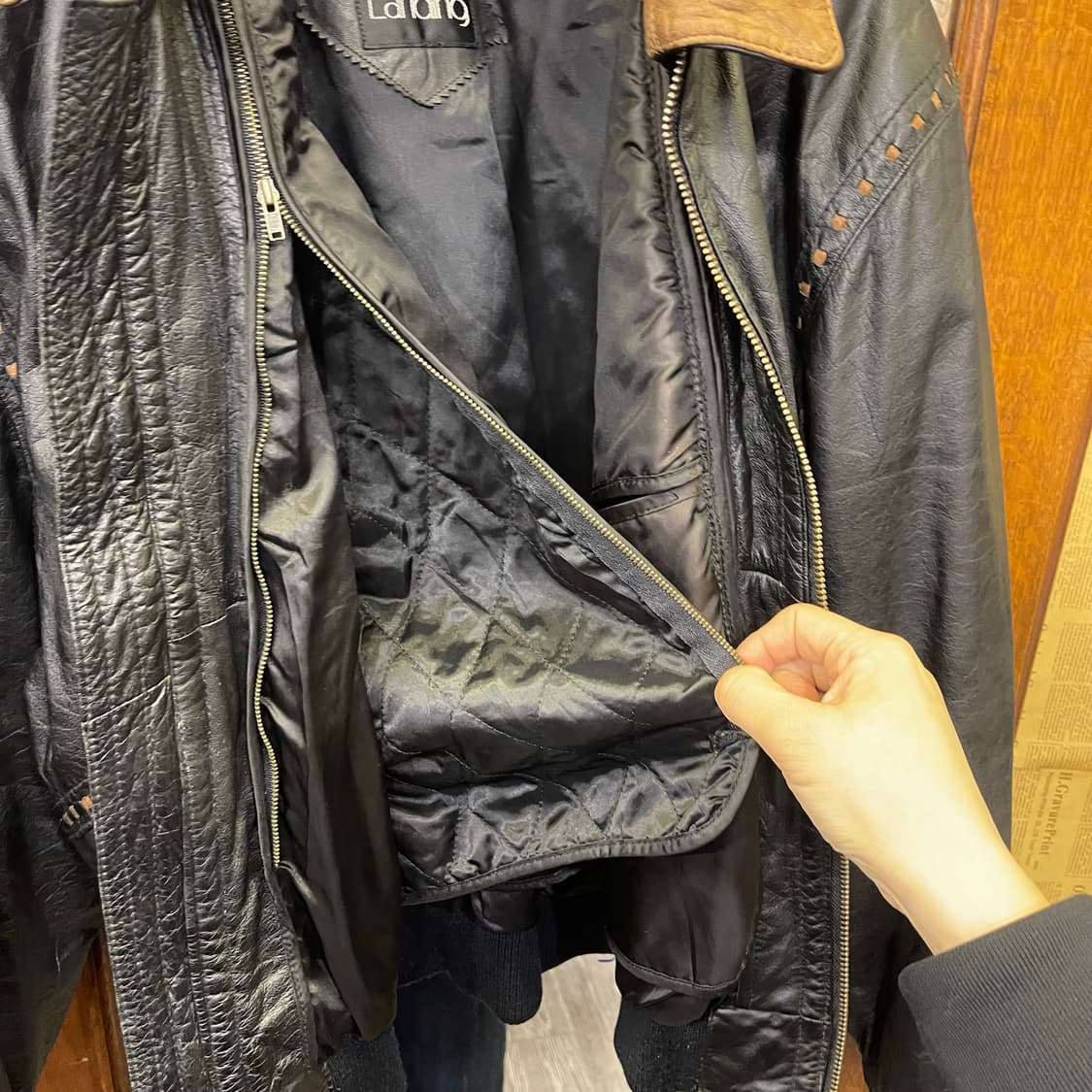 90's Landing leather jacket 상품이미지8