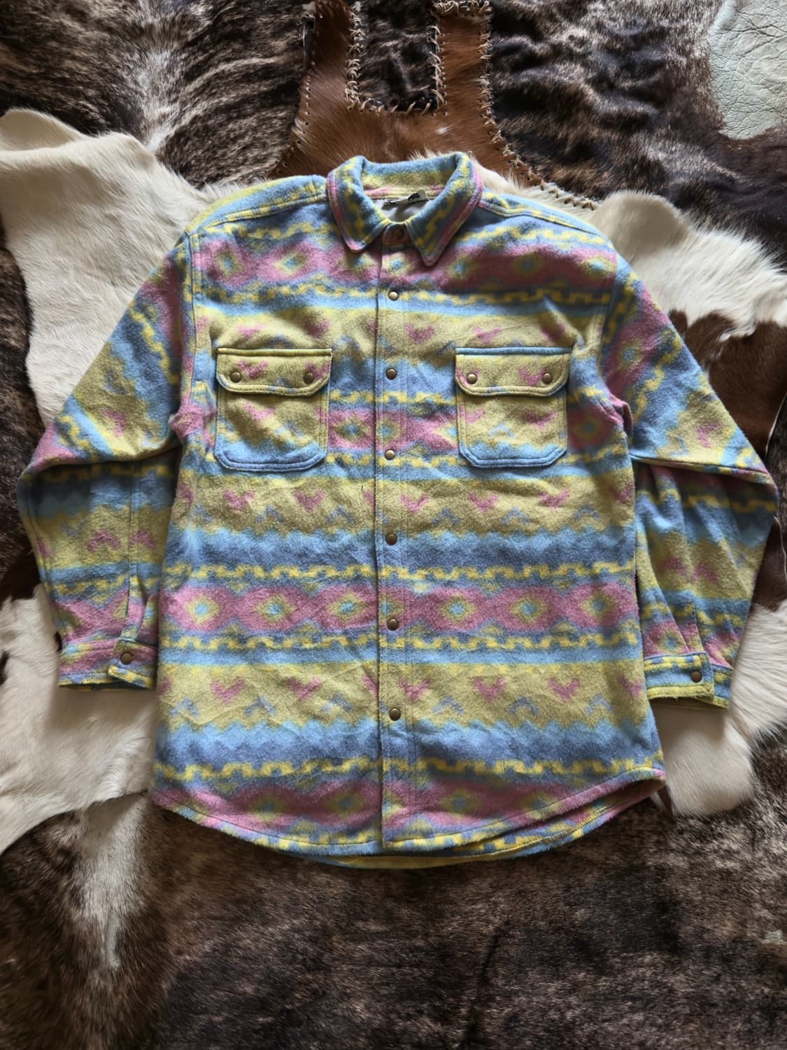 vtg Aztec Ethnic fleece shirt 상품이미지1