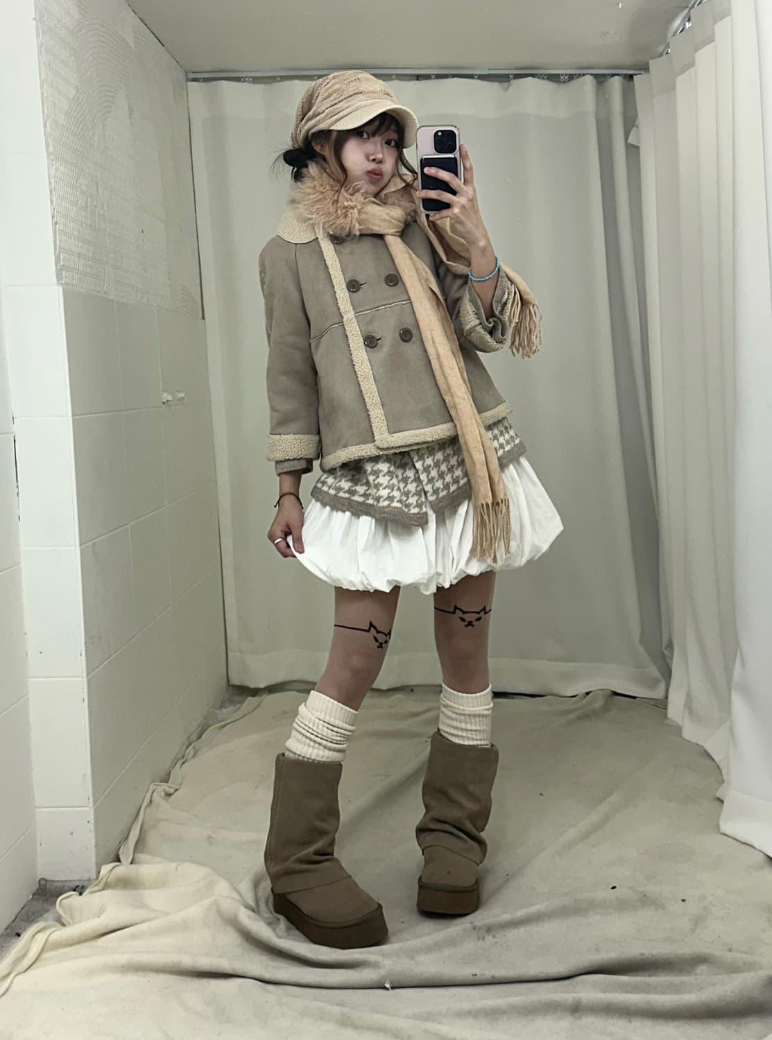 데일리 베이지 라떼 갸루 니혼진 코디세트 상품이미지1