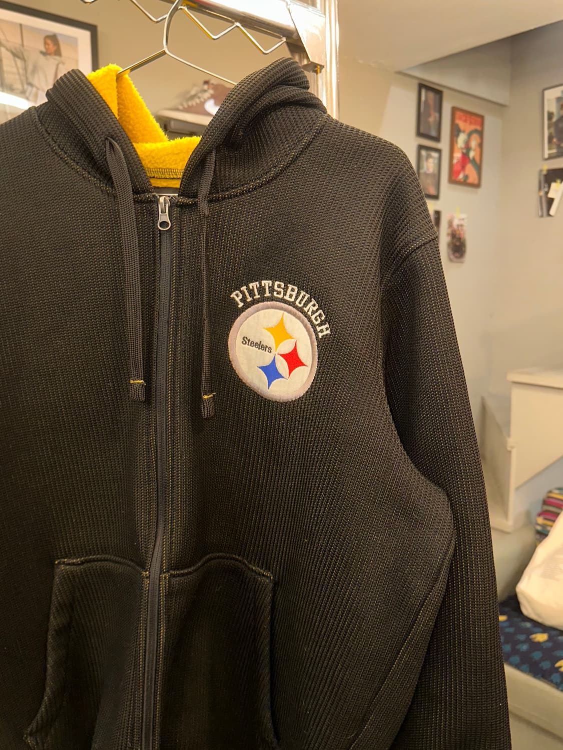 00’s NFL Steelers sherpa hood zip-up 상품이미지5