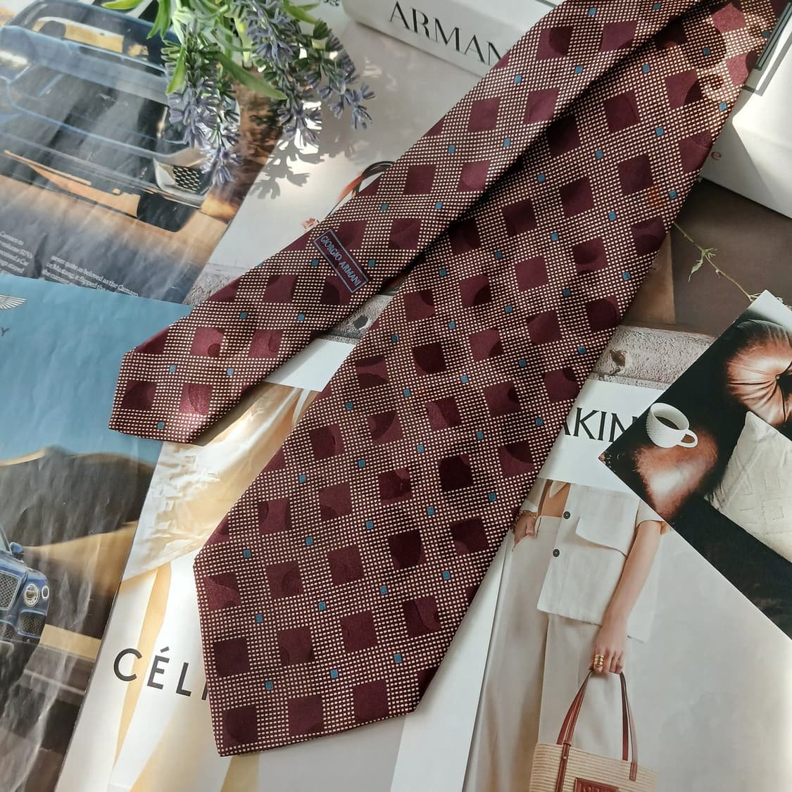 조르지오아르마니 실크 다이아몬드 넥타이 10.2cm A등급 A18883
 상품이미지3