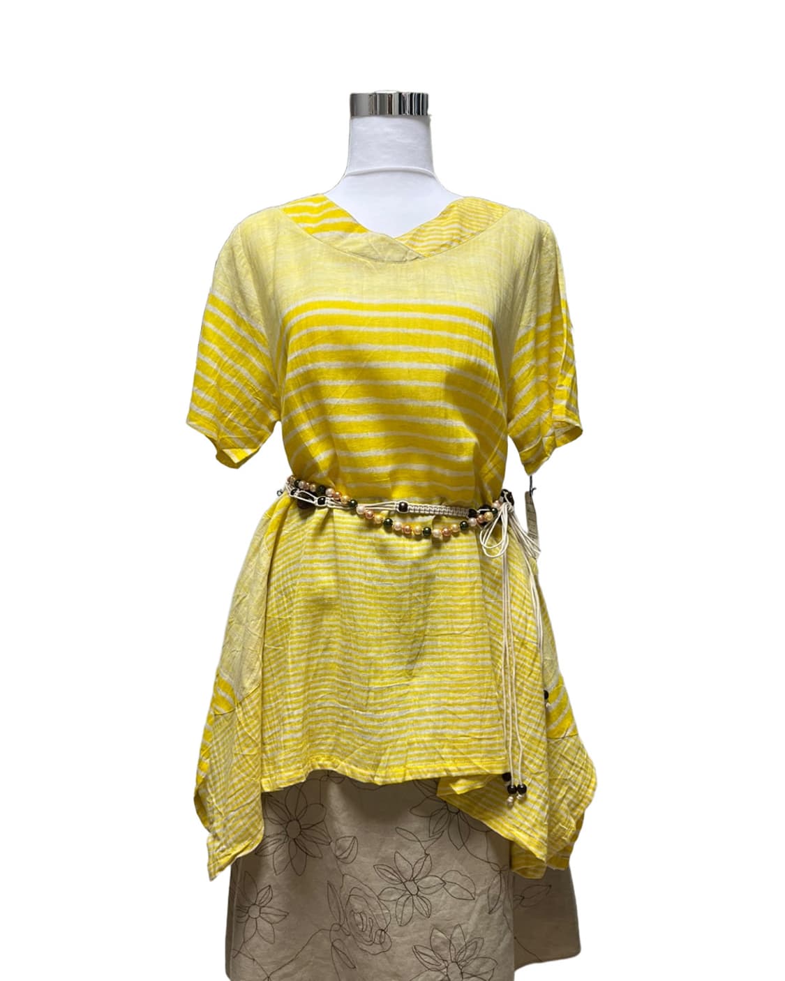 Yellow stripe back button top 상품이미지7