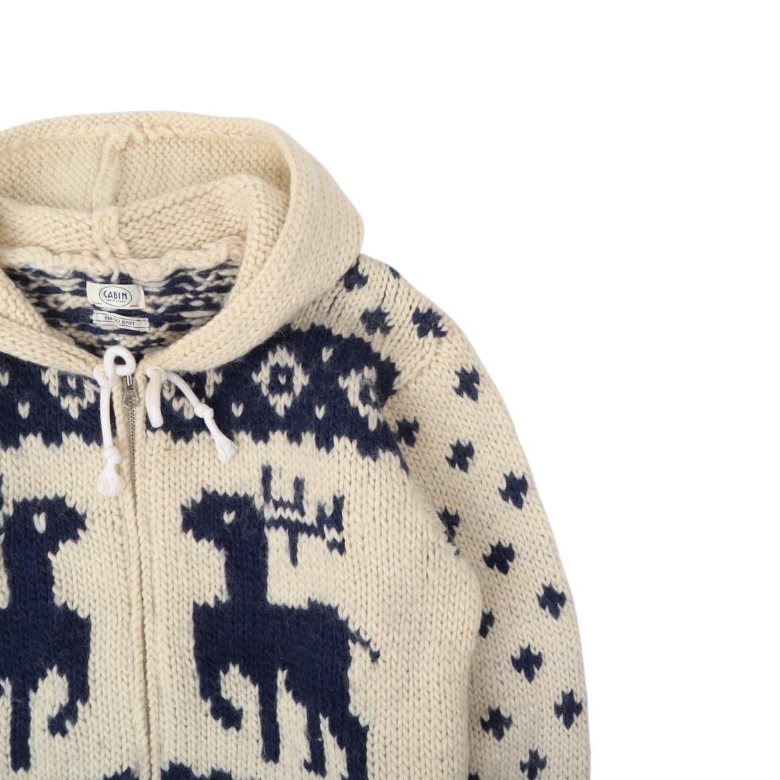 Cabin 빈티지 핸드메이드 울 집업 코위찬 상품이미지3