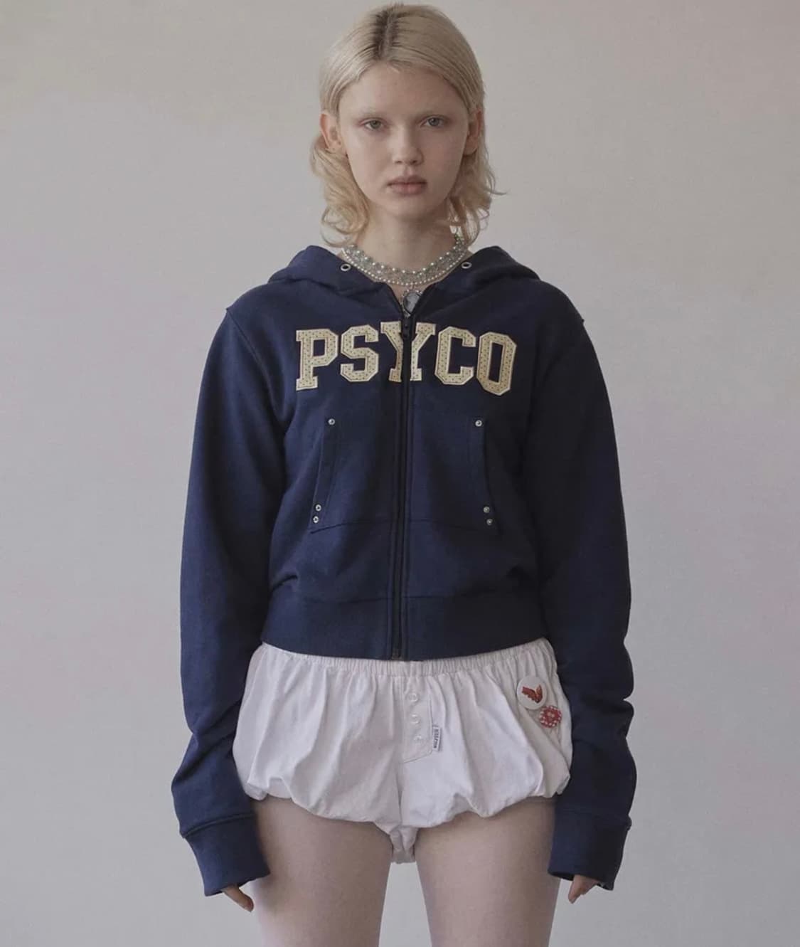 Cottage Zip-Up Hoodie Navy s psyco 후드집업 상품이미지1
