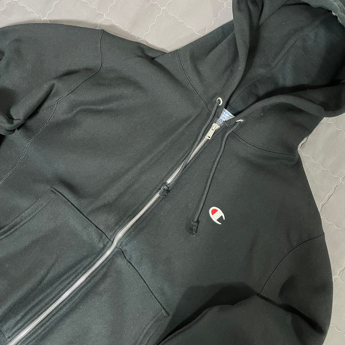 챔피온 리버스 위브 스웻 후드 집업 블랙 M 상품이미지1