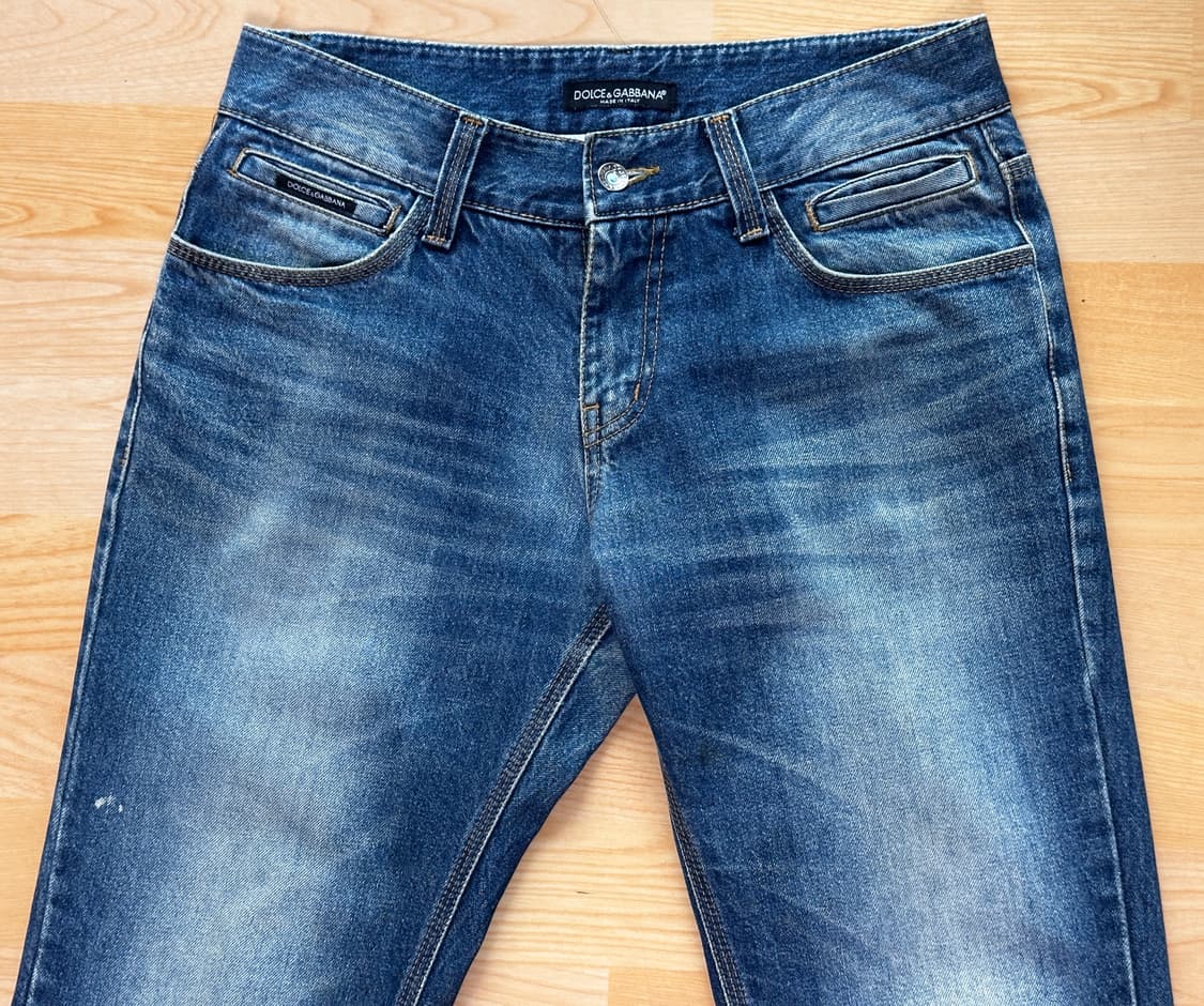 돌체앤가바나 정품 실버 플레이트 빈티지 중청 스트레이트 데님 상품이미지4