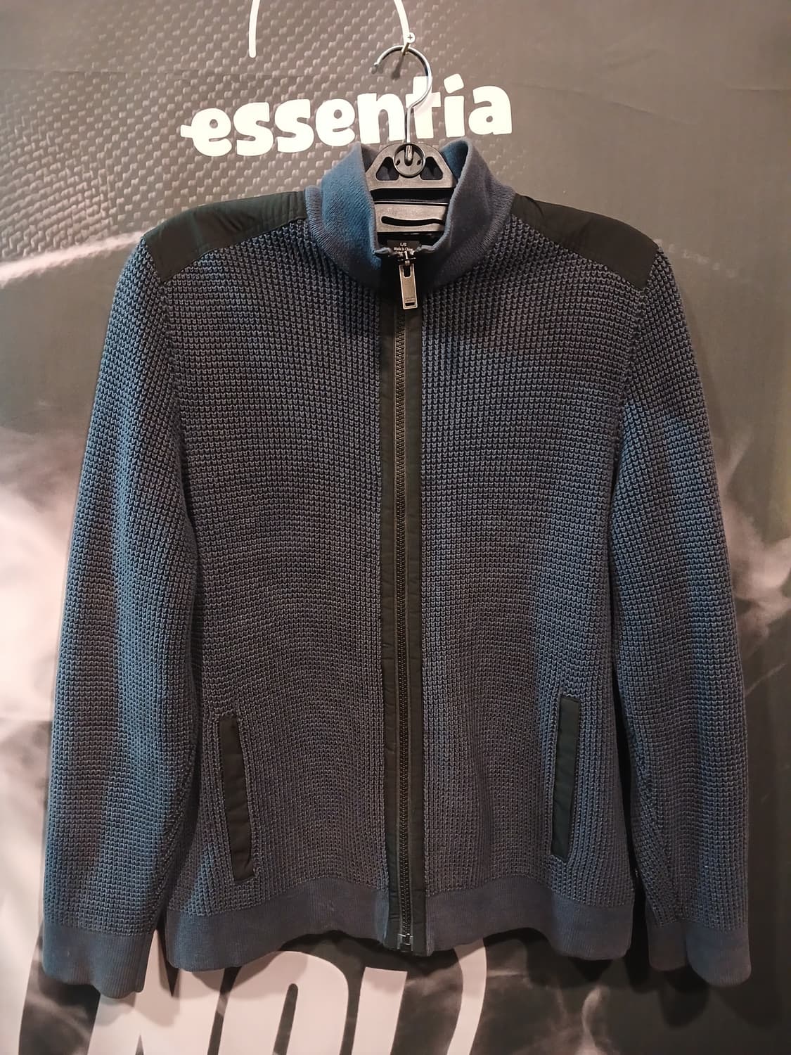 캘빈클라인 루즈 미니멀 와플 니트집업 상품이미지1