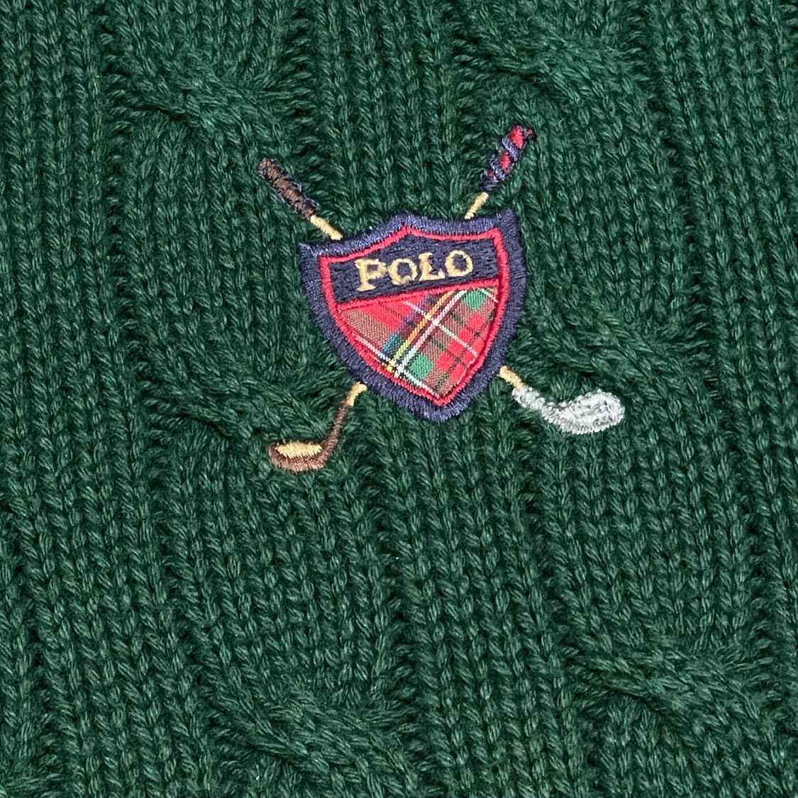 [L] 폴로 골프 빈티지 케이블 니트 그린 스웨터 상품이미지3