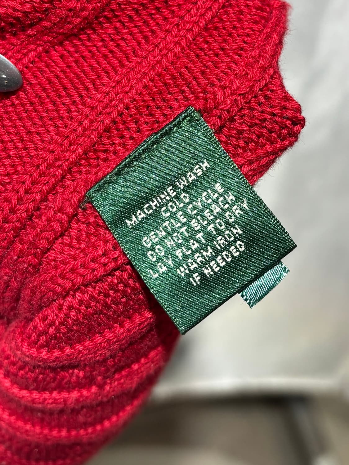 XS 폴로랄프로렌 우먼스 레드 케이블 브이넥 니트 상품이미지6