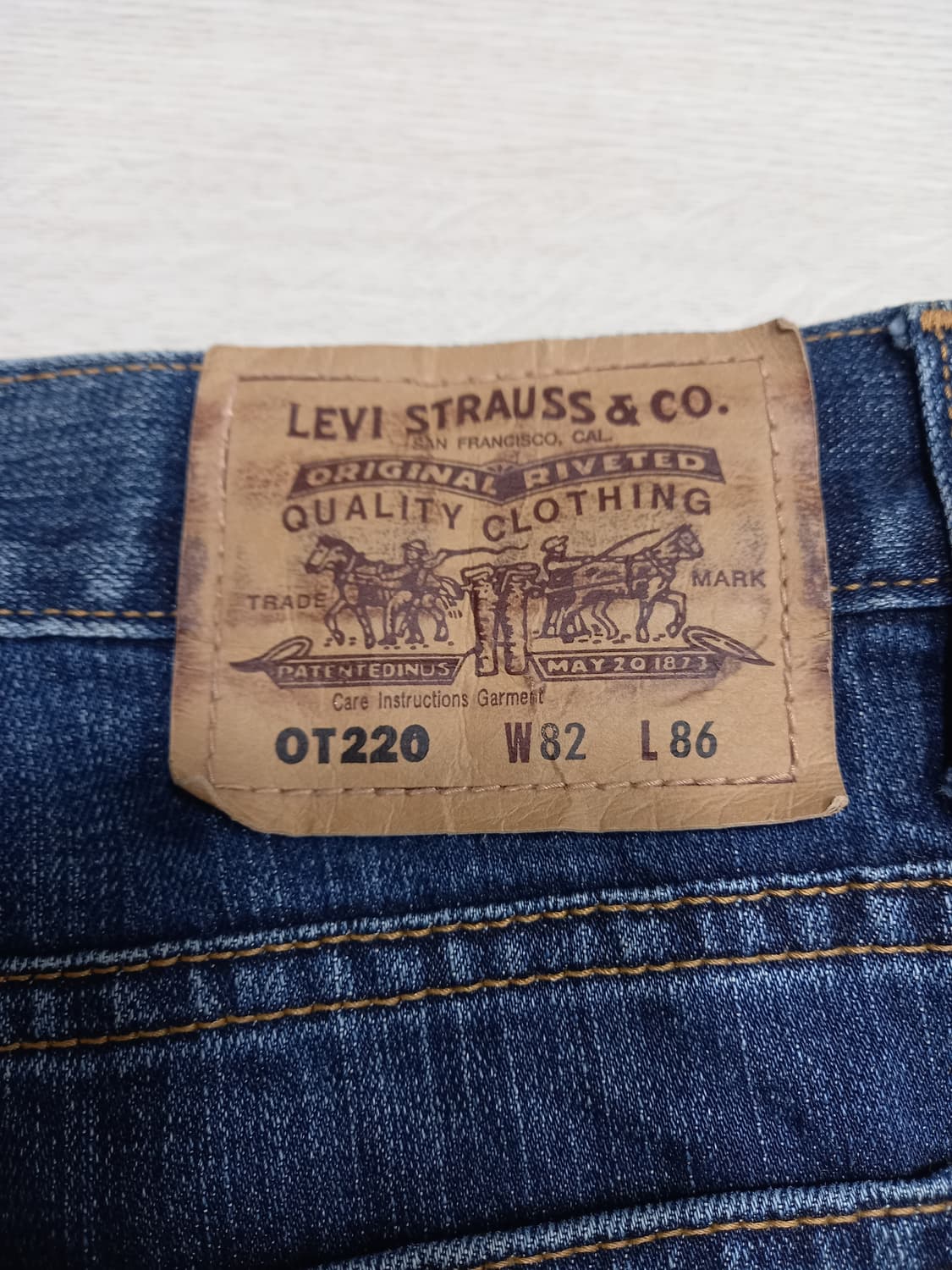 32 리바이스OT220 오렌지탭 워싱 스판 세미와이드진 32-252 상품이미지5