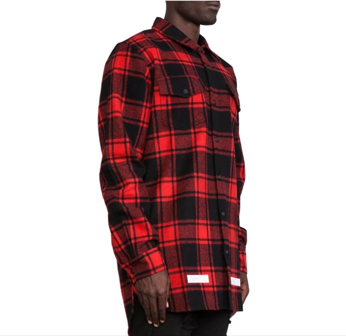 [100]오프화이트 13브러쉬 플란넬 체크 셔츠 상품이미지1