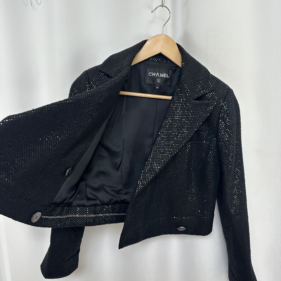  샤넬 여자 정품 모/견 자켓 샤넬버튼 검정 33(34) 44추천 상품이미지7