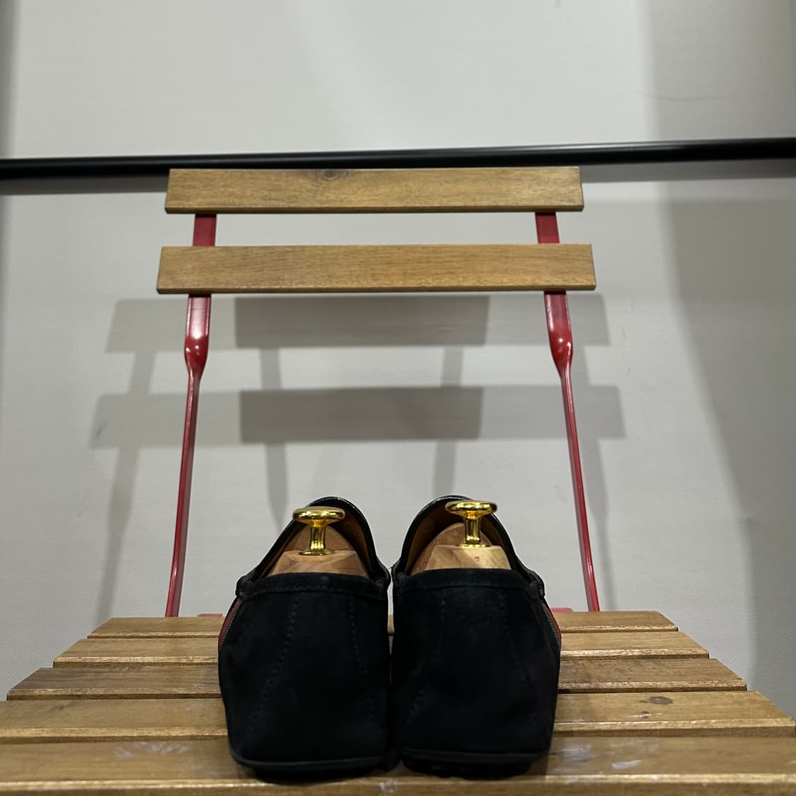 UK7)구찌 로퍼 남성 남자 웹 스트라이프 스웨이드 드라이빙 슈즈 상품이미지4