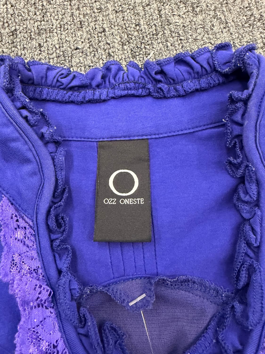 OS) Ozz Oneste 빈티지 레이스 자수 반팔티셔츠 상품이미지2