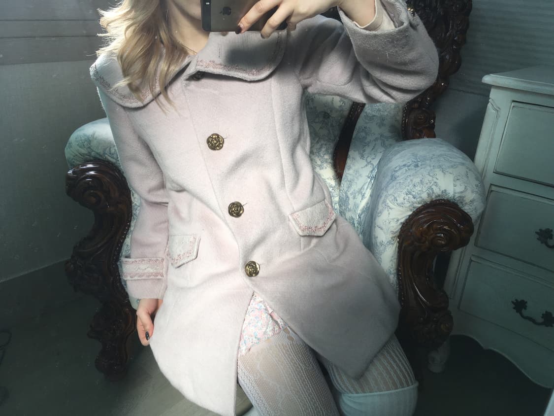 axes femme gyaru palepurple lace coat 상품이미지1