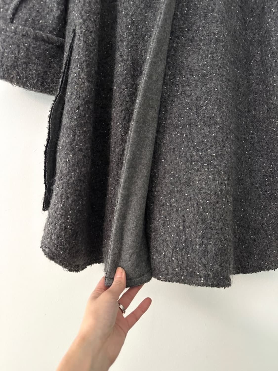 MINE high neck drape boucle coat / grey 상품이미지5