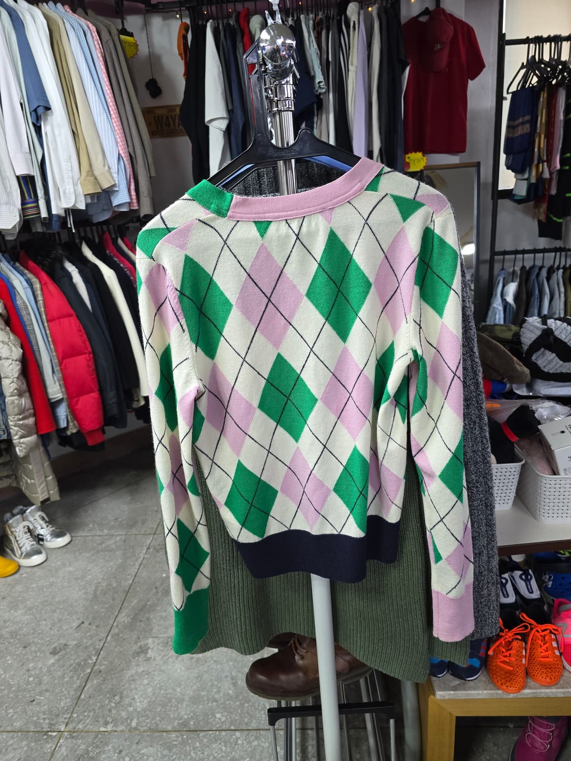 럭키슈에뜨 아가일 패턴 가디건 (1423) 상품이미지2