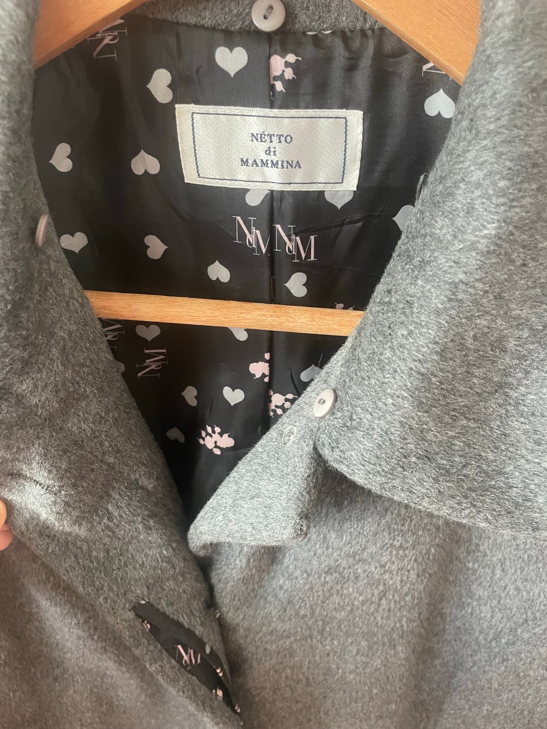 모리걸 빈티지 도쿄모리 무채색 롱 카라 코트 🩶🖤💗 상품이미지3