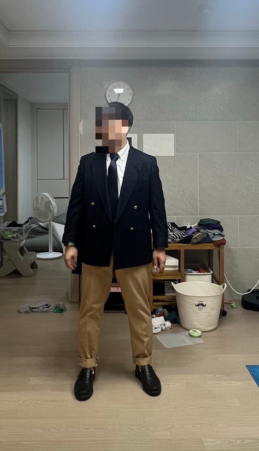 빈티지 네이비 금장 더블 블레이져 (4버튼 ) M 상품이미지8