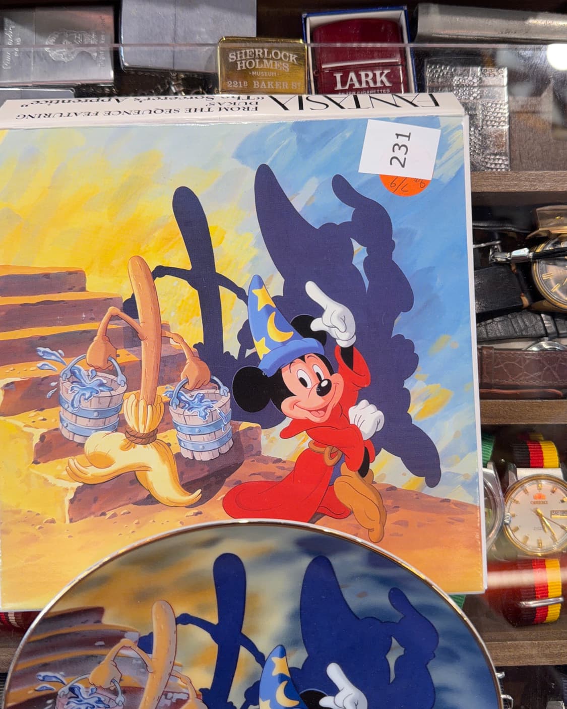 빈티지 소품 디즈니 판타지아 50주년 기념  접시 상품이미지3