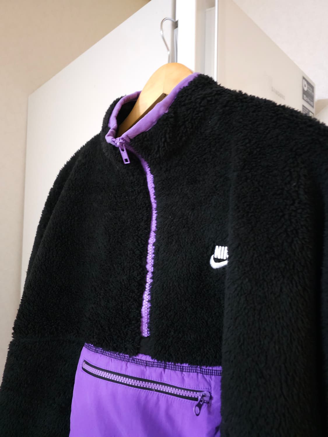 나이키 블랙 퍼 플리스 아노락 상품이미지3
