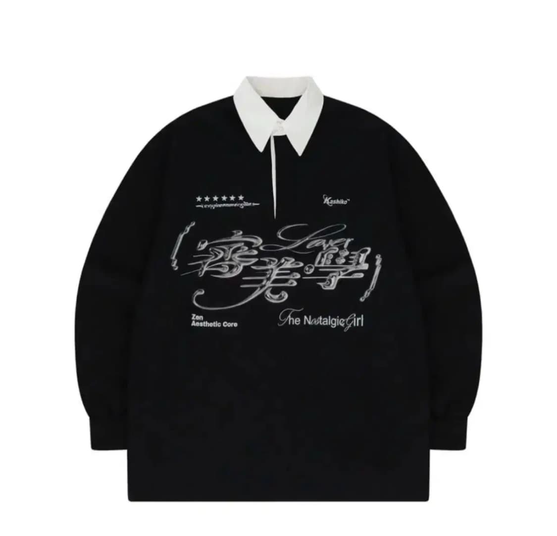 카시코Aesthetic CollarRugbyShirts 카라럭비셔츠 상품이미지1
