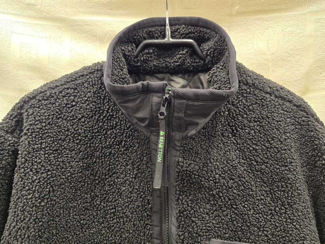 베네통 남성 뽀글이 후리스 자켓 검정 L(100) 상품이미지2