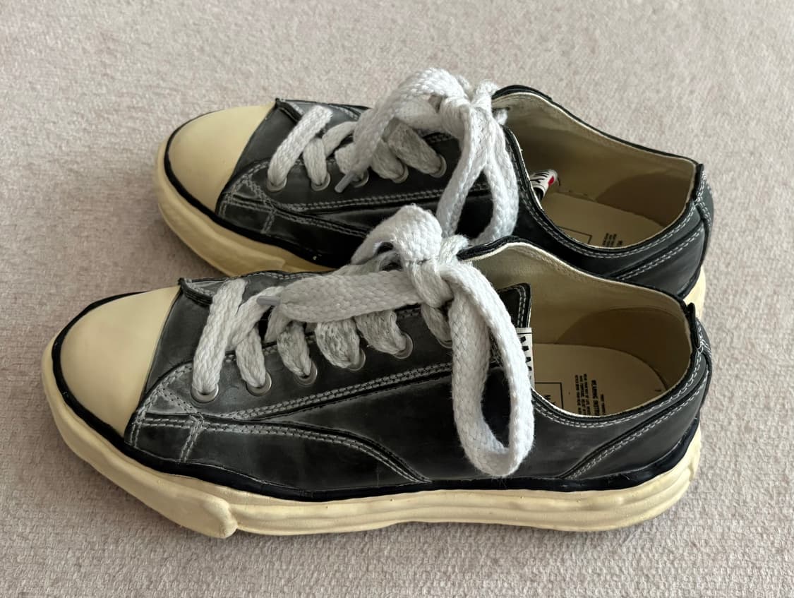 미하라 야스히로 피터슨 파라핀 레더 스니커즈 블랙/44 상품이미지2