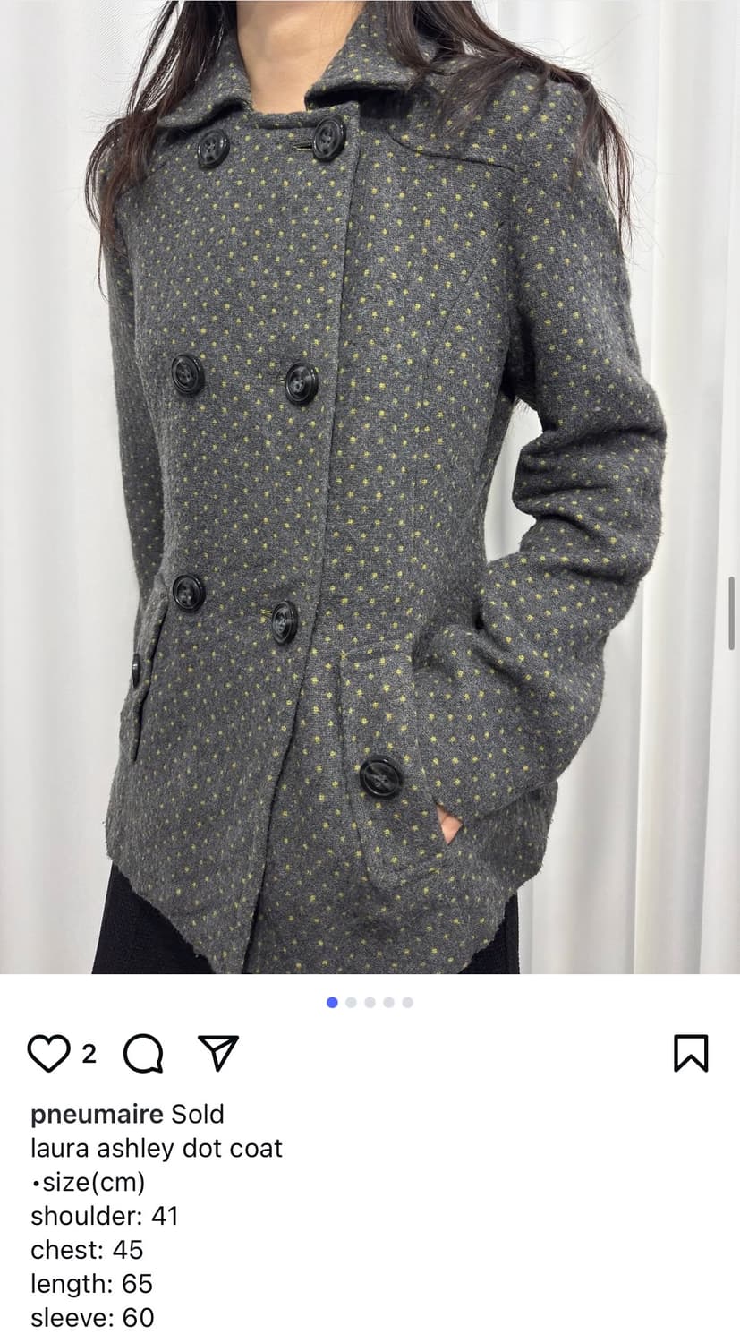 pneumaire 빈티지 라임 그레이 도트코트 상품이미지1