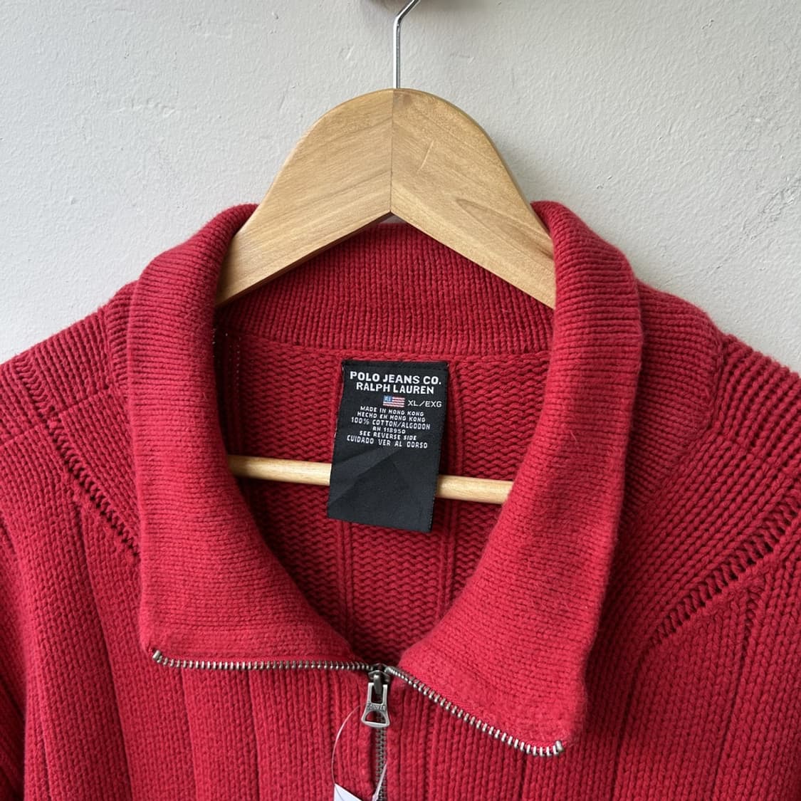 16033 - 폴로 랄프로렌 레드 성조기 반집업 니트 상품이미지3