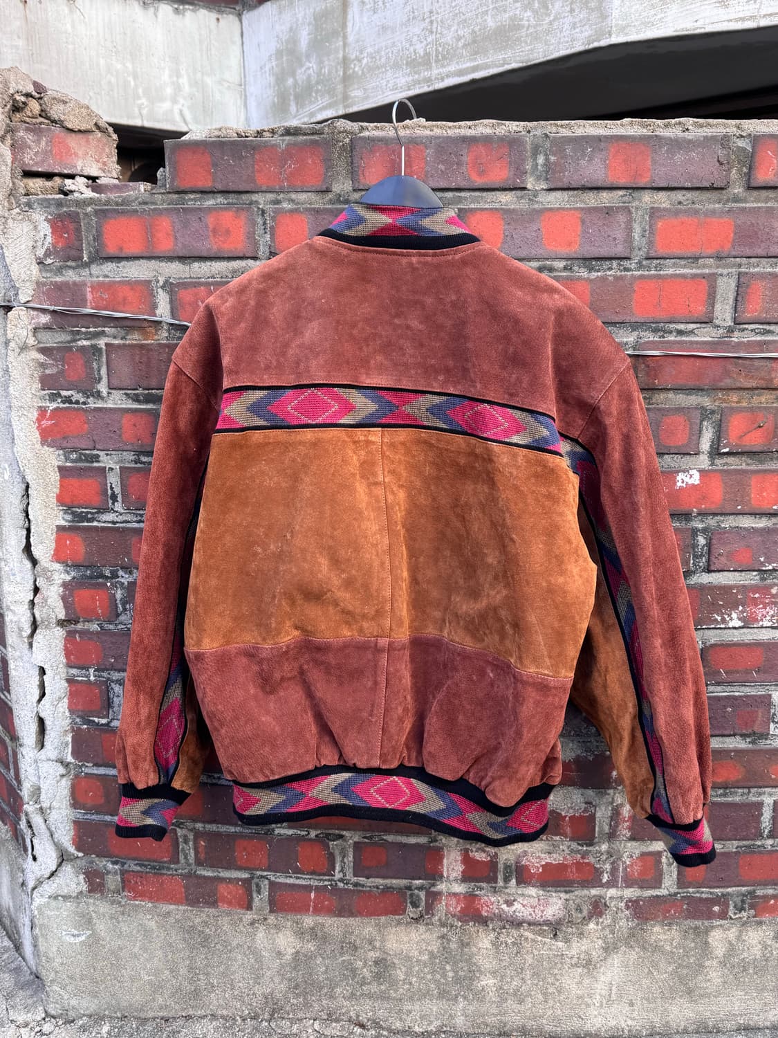 Front Line 에스닉 스웨이드 봄버 레더자켓  상품이미지5