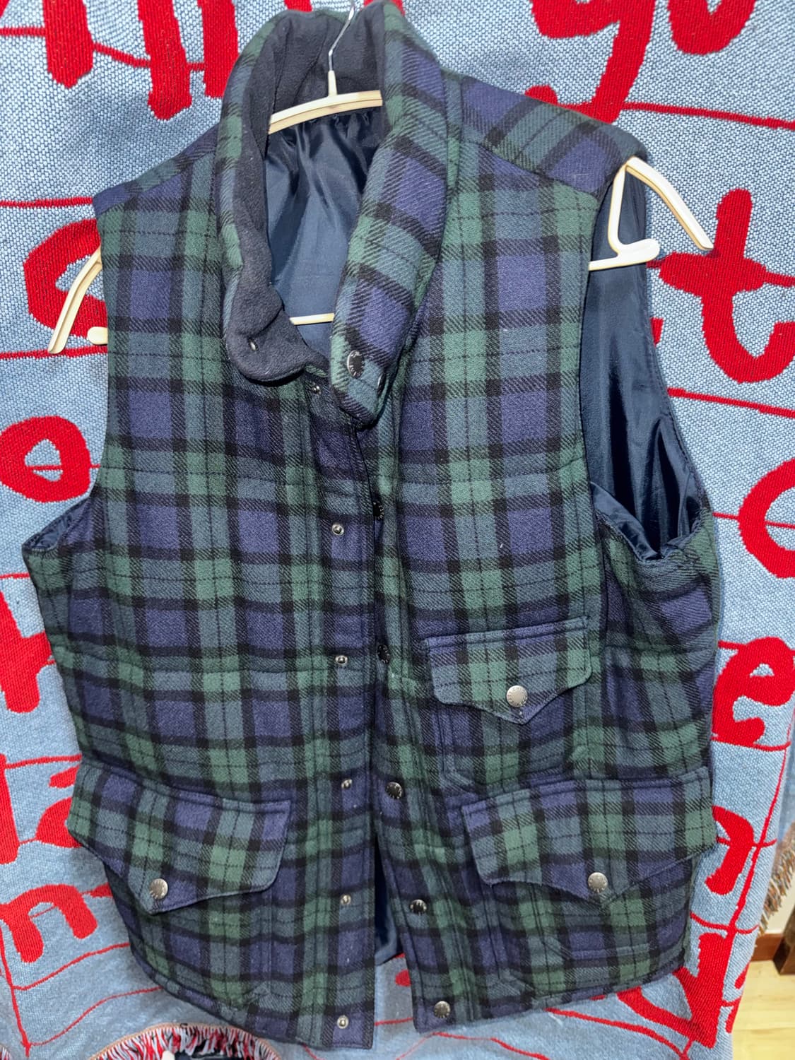 코엔 블랙워치 울 패딩베스트 coen  상품이미지1