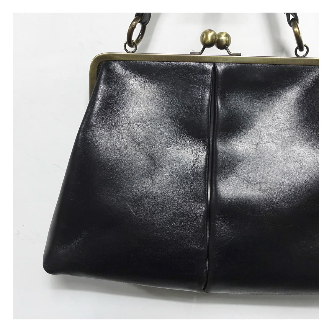 LEATHER  빈티지 레더 메탈프레임 클러치 숄더 토트백 상품이미지6