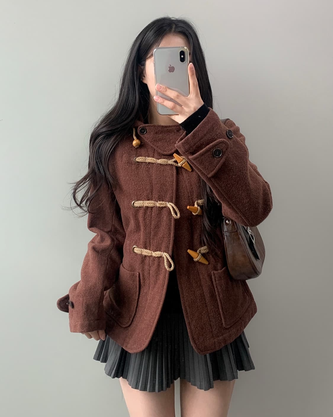 빈티지 브라운 더플 숏코트   상품이미지3